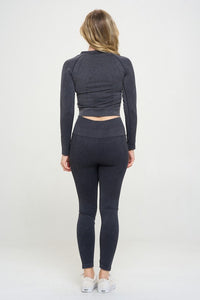 Ribbed Knit Tracksuit Two-Piece Set - Beloved Apparels