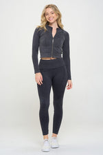 Load image into Gallery viewer, Ribbed Knit Tracksuit Two-Piece Set - Beloved Apparels
