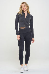 Ribbed Knit Tracksuit Two-Piece Set - Beloved Apparels