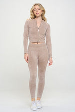 Load image into Gallery viewer, Ribbed Knit Tracksuit Two-Piece Set - Beloved Apparels
