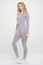 Load image into Gallery viewer, Ribbed Knit Tracksuit Two-Piece Set - Beloved Apparels

