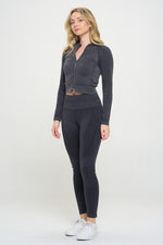 Load image into Gallery viewer, Ribbed Knit Tracksuit Two-Piece Set - Beloved Apparels
