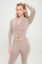 Load image into Gallery viewer, Ribbed Knit Tracksuit Two-Piece Set - Beloved Apparels
