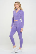 Load image into Gallery viewer, Ribbed Knit Tracksuit Two-Piece Set - Beloved Apparels
