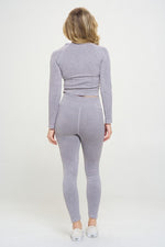 Load image into Gallery viewer, Ribbed Knit Tracksuit Two-Piece Set - Beloved Apparels
