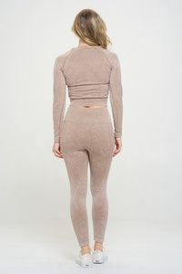 Ribbed Knit Tracksuit Two-Piece Set - Beloved Apparels