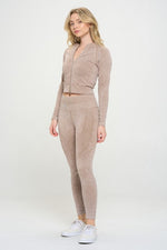 Load image into Gallery viewer, Ribbed Knit Tracksuit Two-Piece Set - Beloved Apparels
