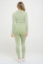 Load image into Gallery viewer, Ribbed Knit Tracksuit Two-Piece Set - Beloved Apparels
