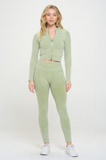 Load image into Gallery viewer, Ribbed Knit Tracksuit Two-Piece Set - Beloved Apparels
