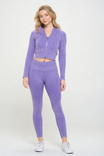 Load image into Gallery viewer, Ribbed Knit Tracksuit Two-Piece Set - Beloved Apparels
