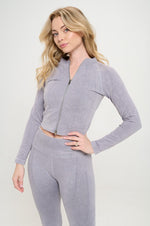 Load image into Gallery viewer, Ribbed Knit Tracksuit Two-Piece Set - Beloved Apparels
