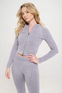 Ribbed Knit Tracksuit Two-Piece Set - Beloved Apparels