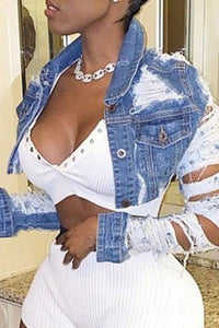 Bonnie Distressed Denim Jackets - Beloved Apparels