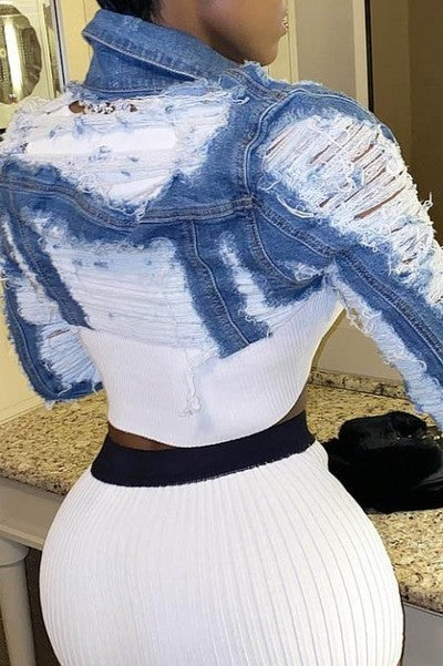 Bonnie Distressed Denim Jackets - Beloved Apparels